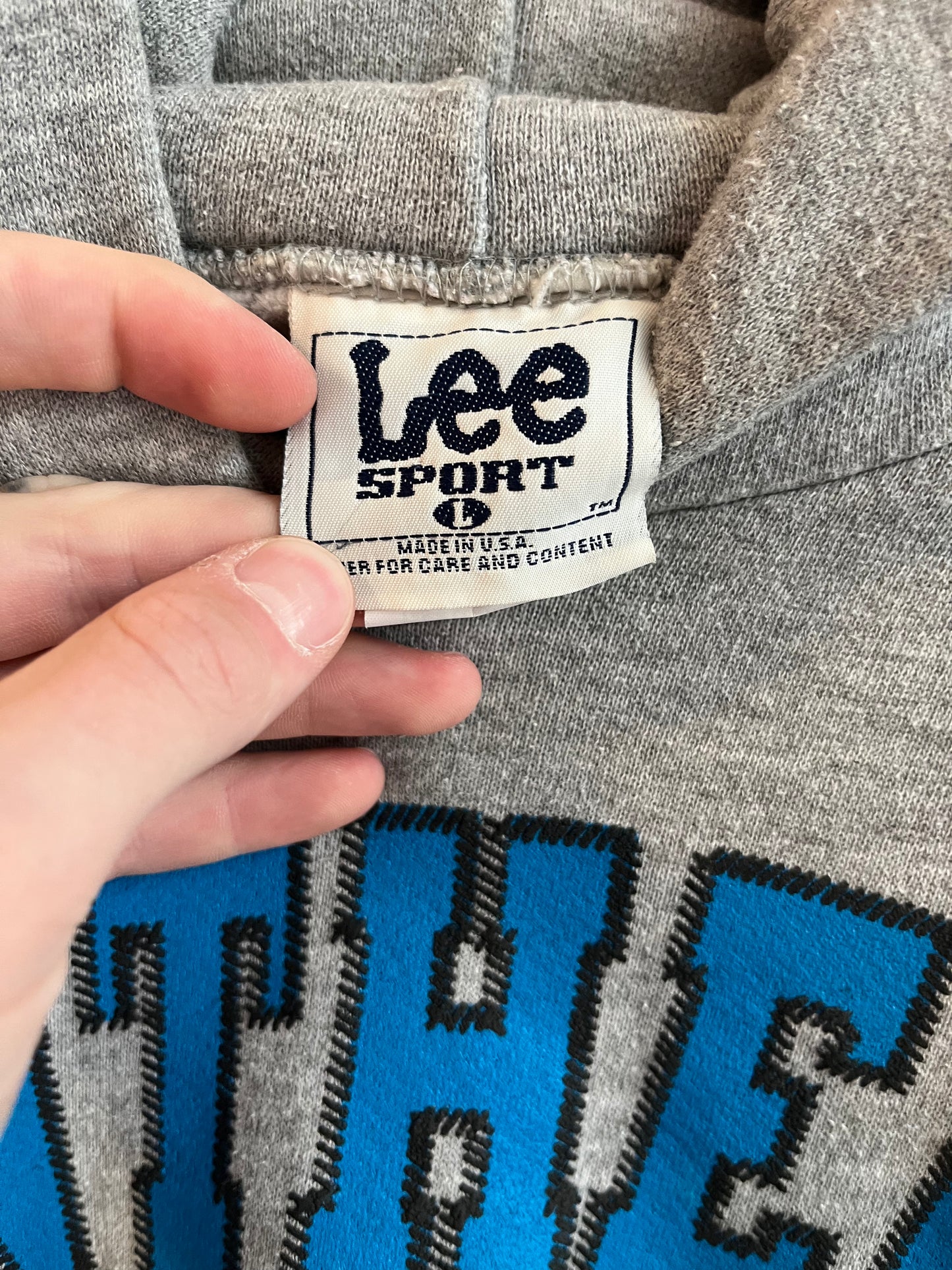 1995 Carolina Panthers Lee Grey Essential Hoodie (L)