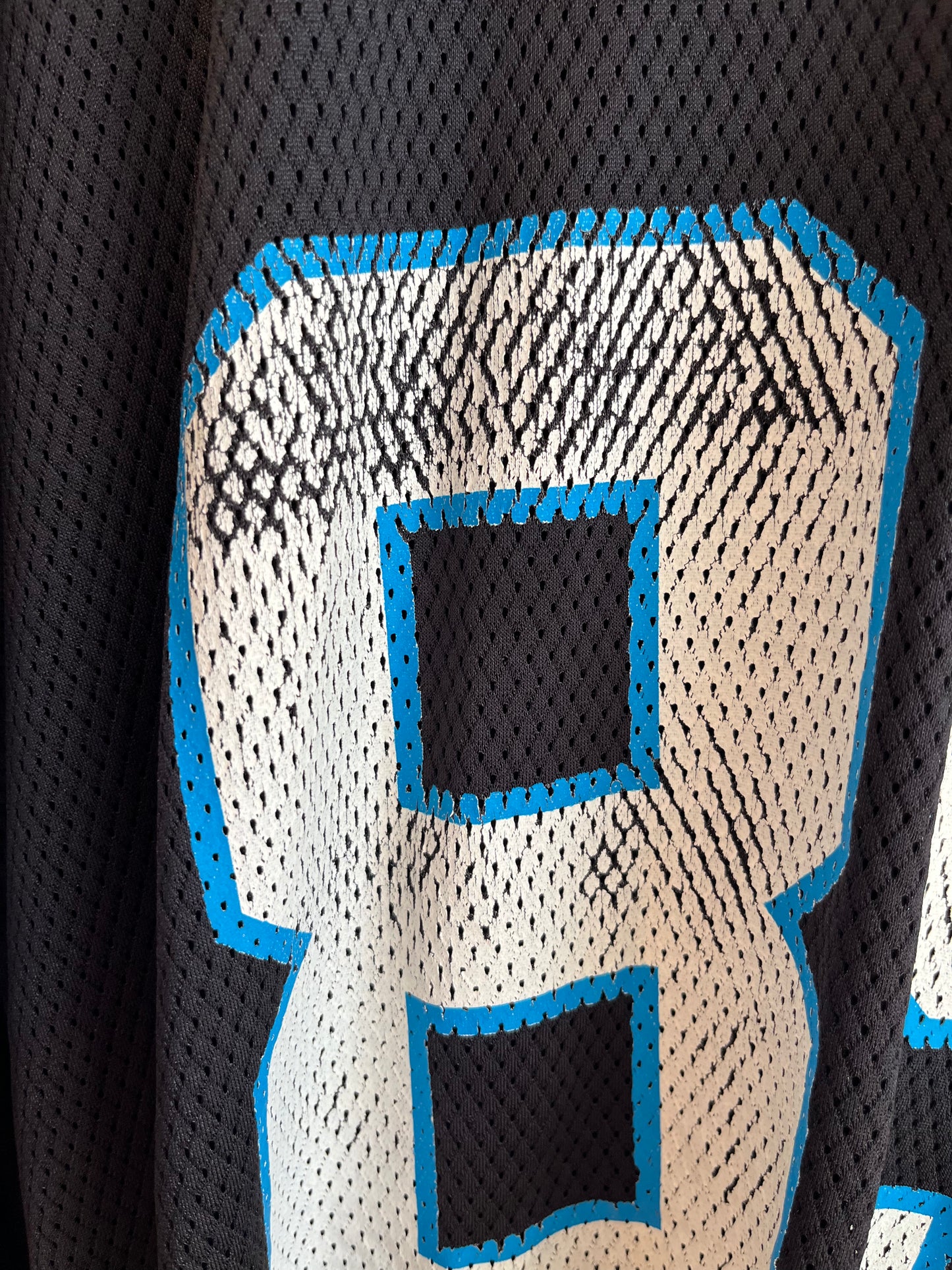 00s Carolina Panthers Steve Smith Cracked Reebok Jersey (XL)