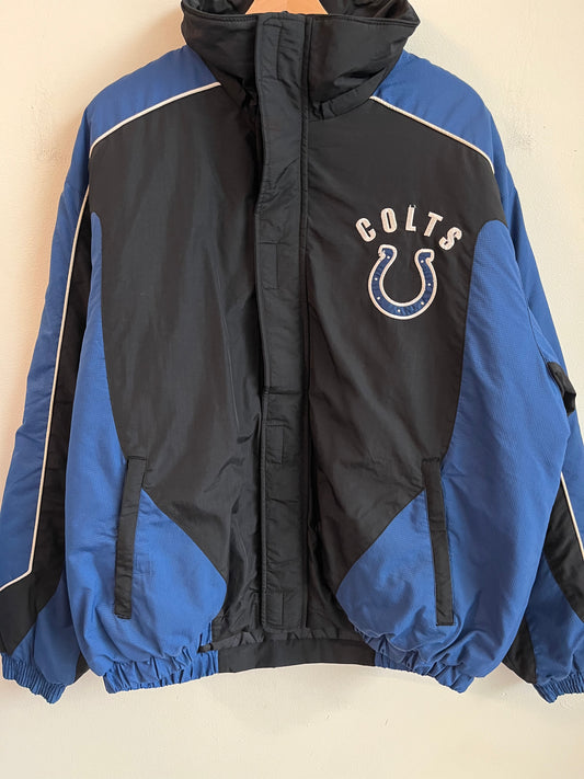 2010s Indianapolis Colts Two Toned Spell Out Puffer Jacket (L)