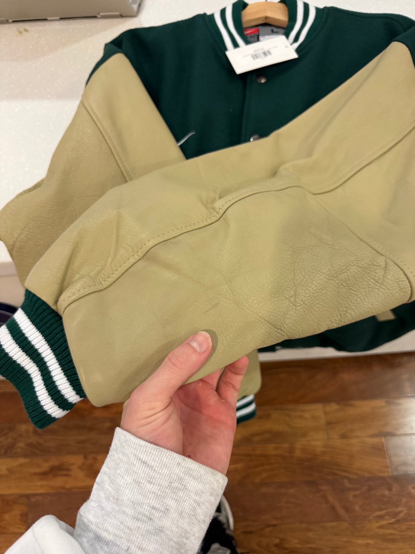 90s Michigan State Nike Varsity Leather Deadstock Jacket (L)