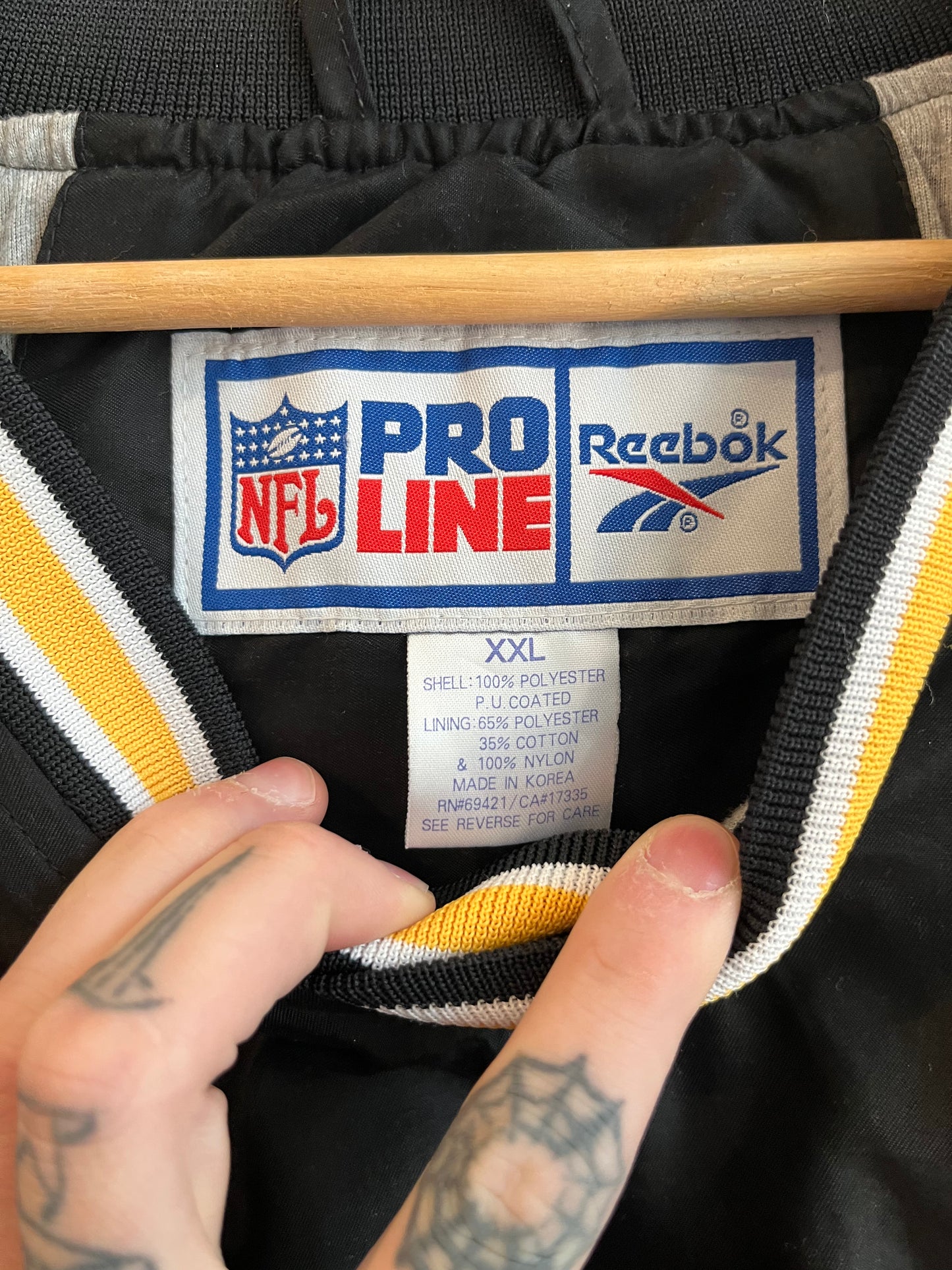 90s Pittsburgh Steelers Reebok Pro LIne Windbreaker (XXL)