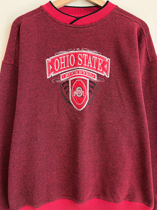 90s Ohio State Buckeyes Embroidered Spell Out Crewneck (XL)