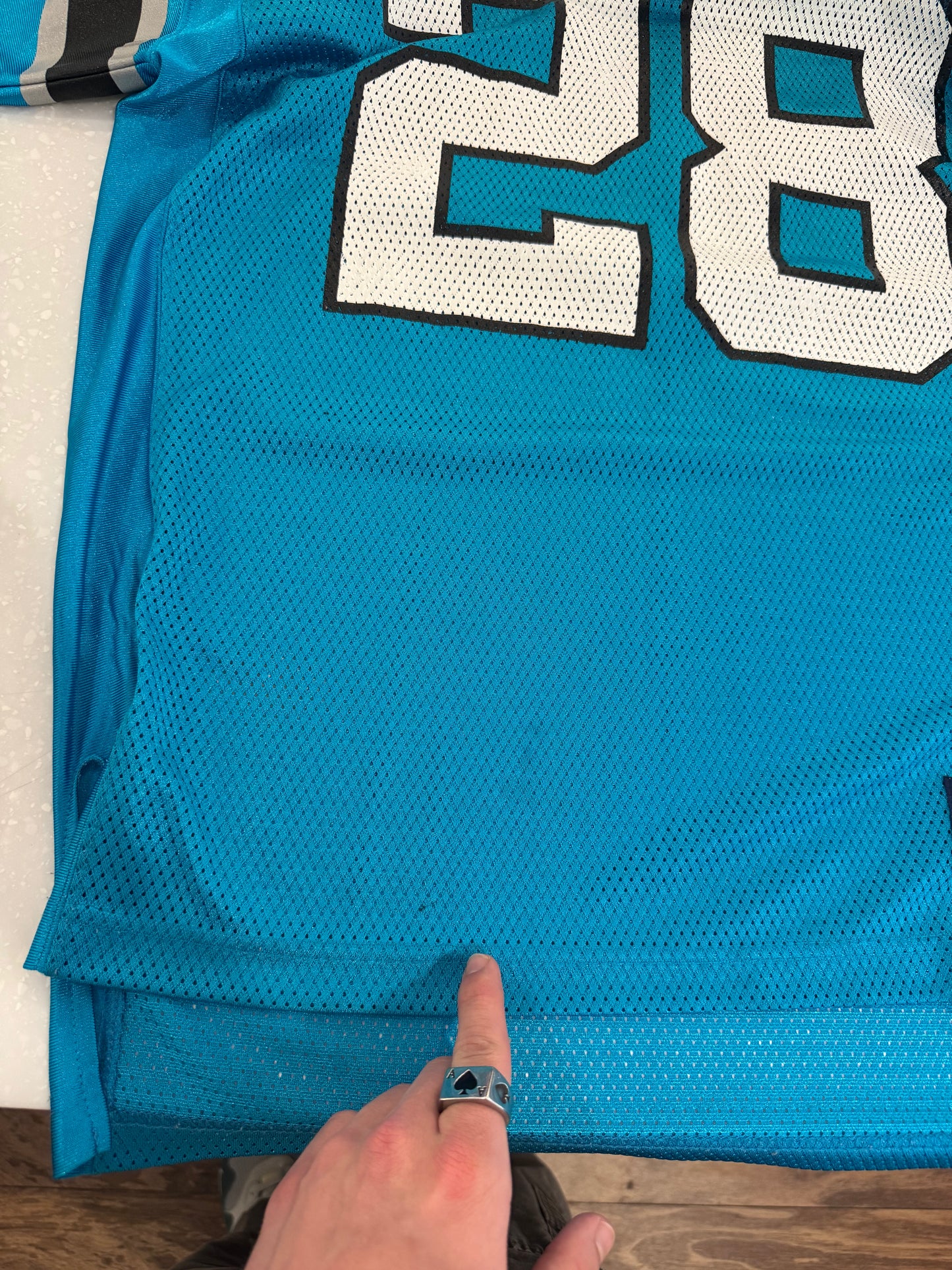 00s Carolina Panthers Jonathan Stewart Blue Reebok Jersey (L)