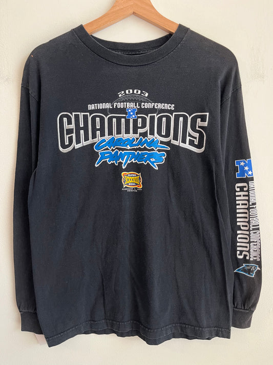 2003 Carolina Panthers Conference Champs Cat Scratch Long Sleeve Shirt (M)