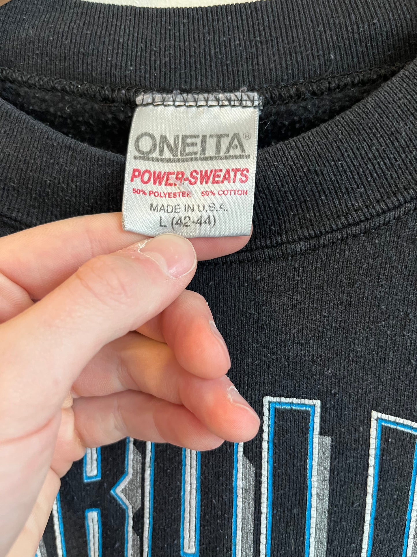 1993 Carolina Panthers Gym Gear Black Crewneck (L)