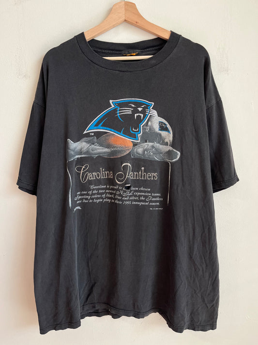 1993 Carolina Panthers Distressed & Faded Nutmeg Tee (XXL)