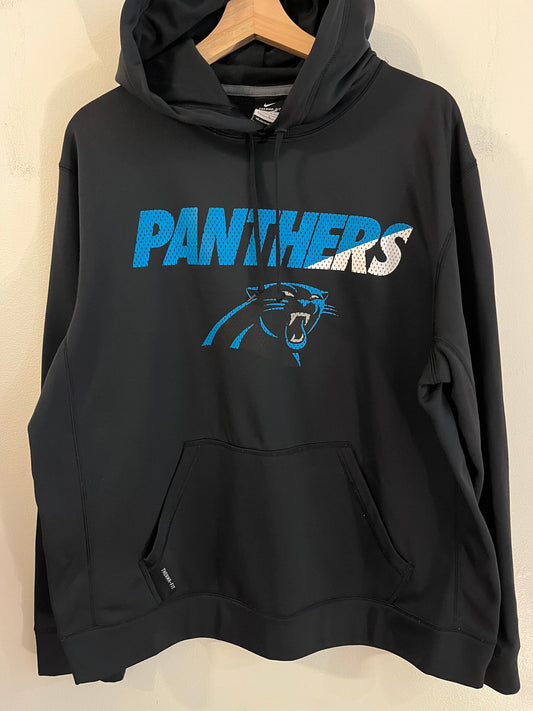 2015 Carolina Panthers Spell Out Nike Dri Fit Hoodie (L)