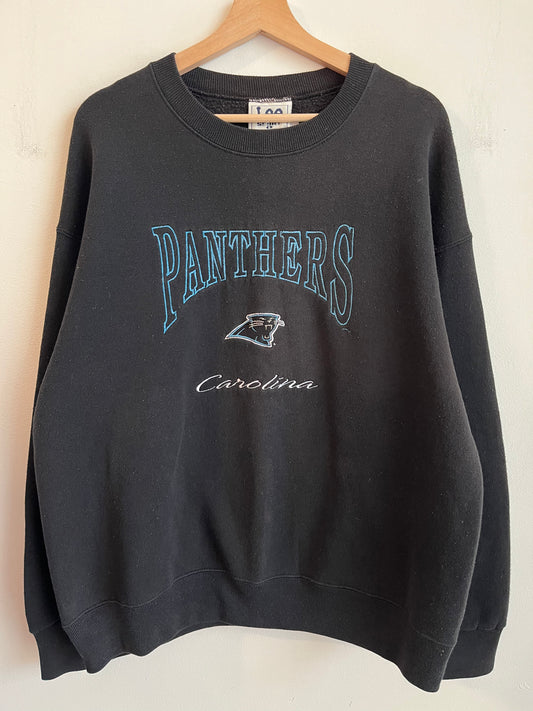 90s Carolina Panthers Embroidered Spell Out Lee Sports Crewneck (L)
