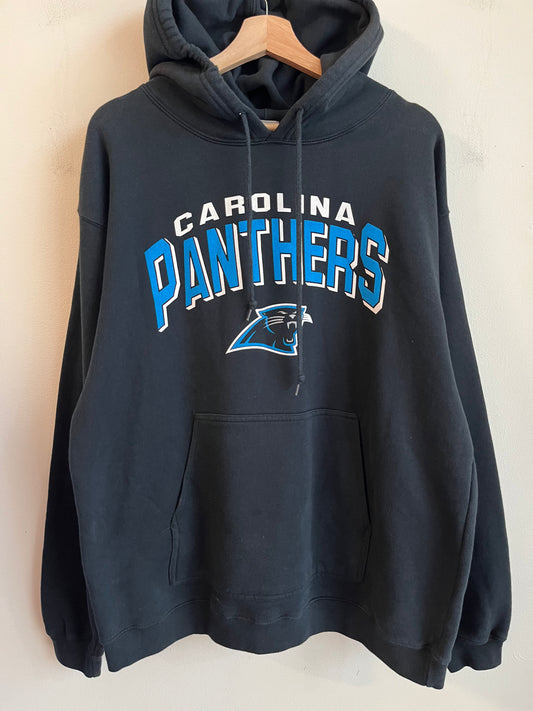 00s Carolina Panthers Spell Out Reebok Black Hoodie (L)