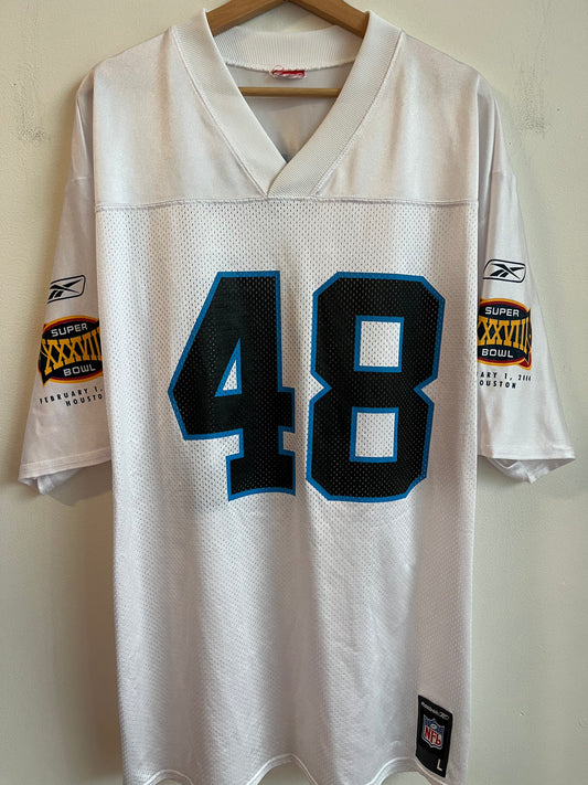 2003 Carolina Panthers Stephen Davis Super Bowl Away Jersey (L)