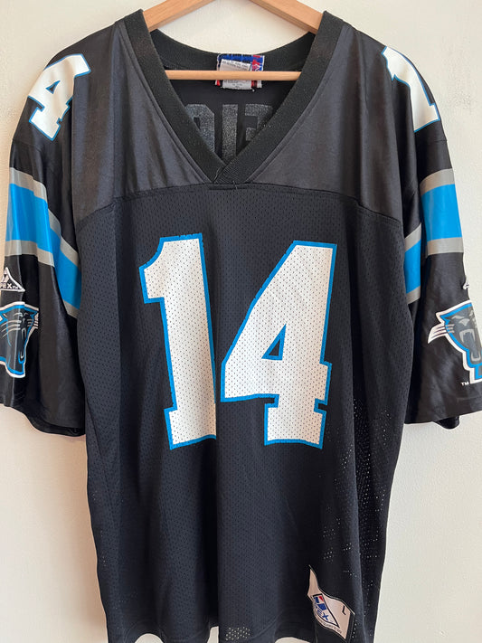 90s Carolina Panthers Apex One Frank Reich Home Jersey (L)