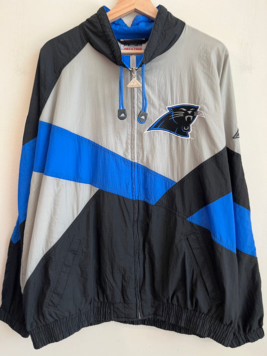 90s Carolina Panthers Apex One Multi-Colored Embroidered Logo Windbreaker (XL)