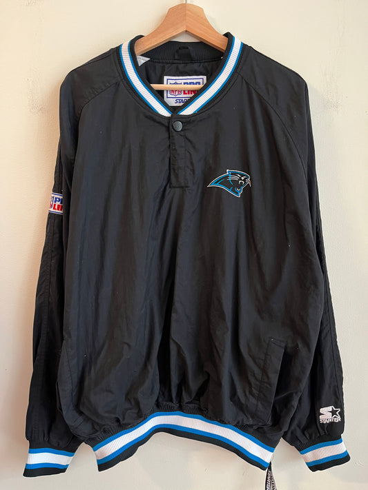 90s Carolina Panthers 1/4 Button Starter Spell Out Pro Line Windbreaker (XL)
