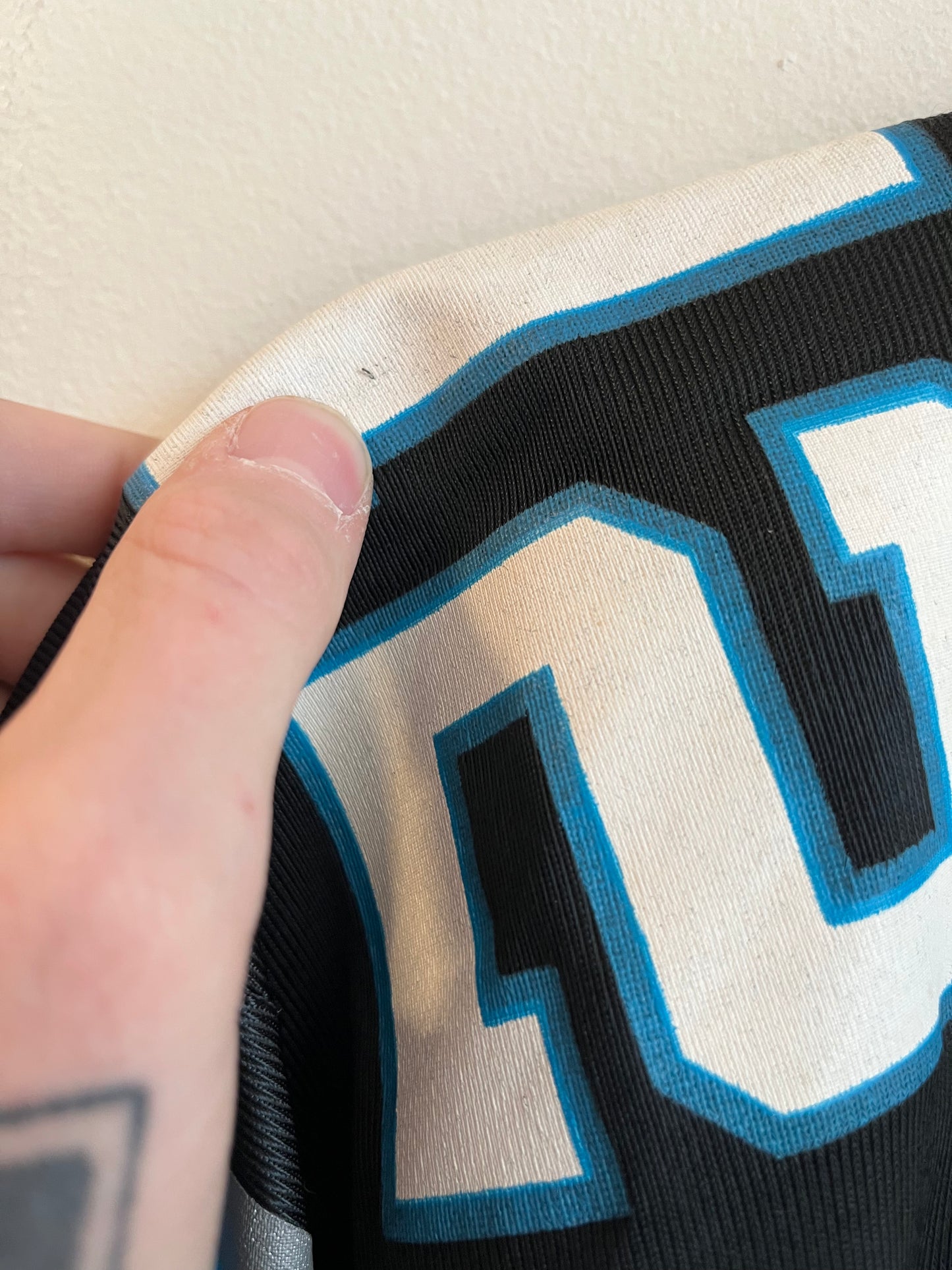 1990s Carolina Panthers Kerry Collins Champion Home Jersey (M)