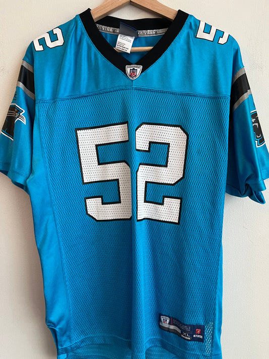 00s Carolina Panthers Jon Beason Electric Blue Jersey (Youth XL)