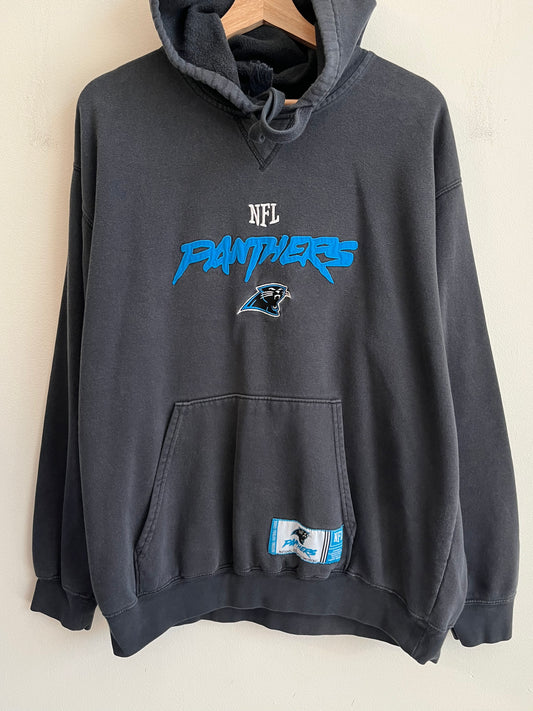 00s Carolina Panthers Cat Scratch Faded Hoodie (L)