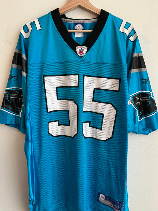 00s Carlina Panthers Dan Morgan Reebok Blue Jersey (M)