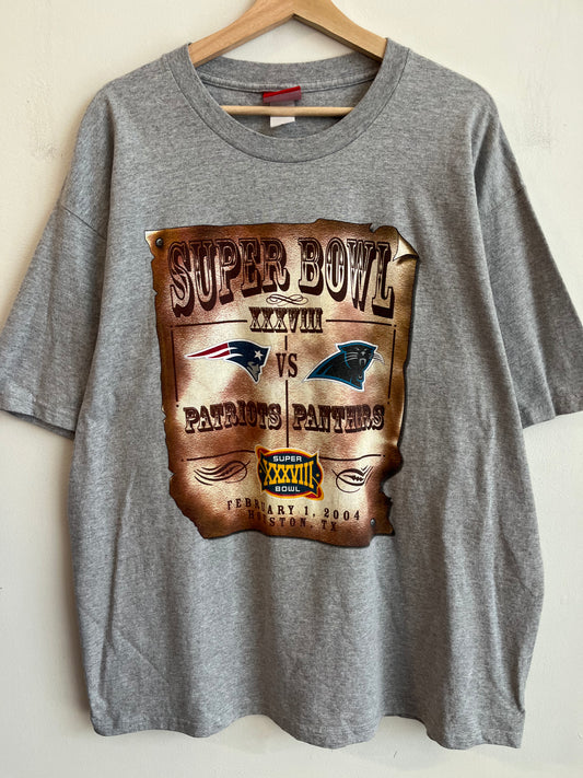 2004 Panthers v Patriots Super Bowl Graphic Tee (XL)