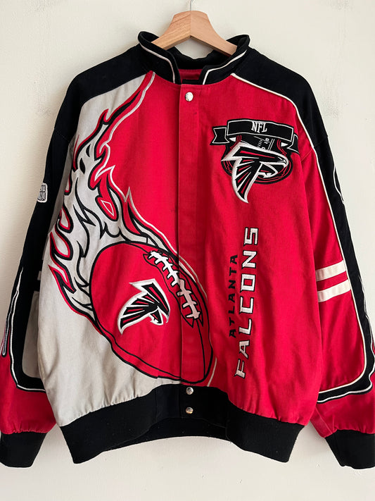 00s Atlanta Falcons Flame Racing Jacket (L)