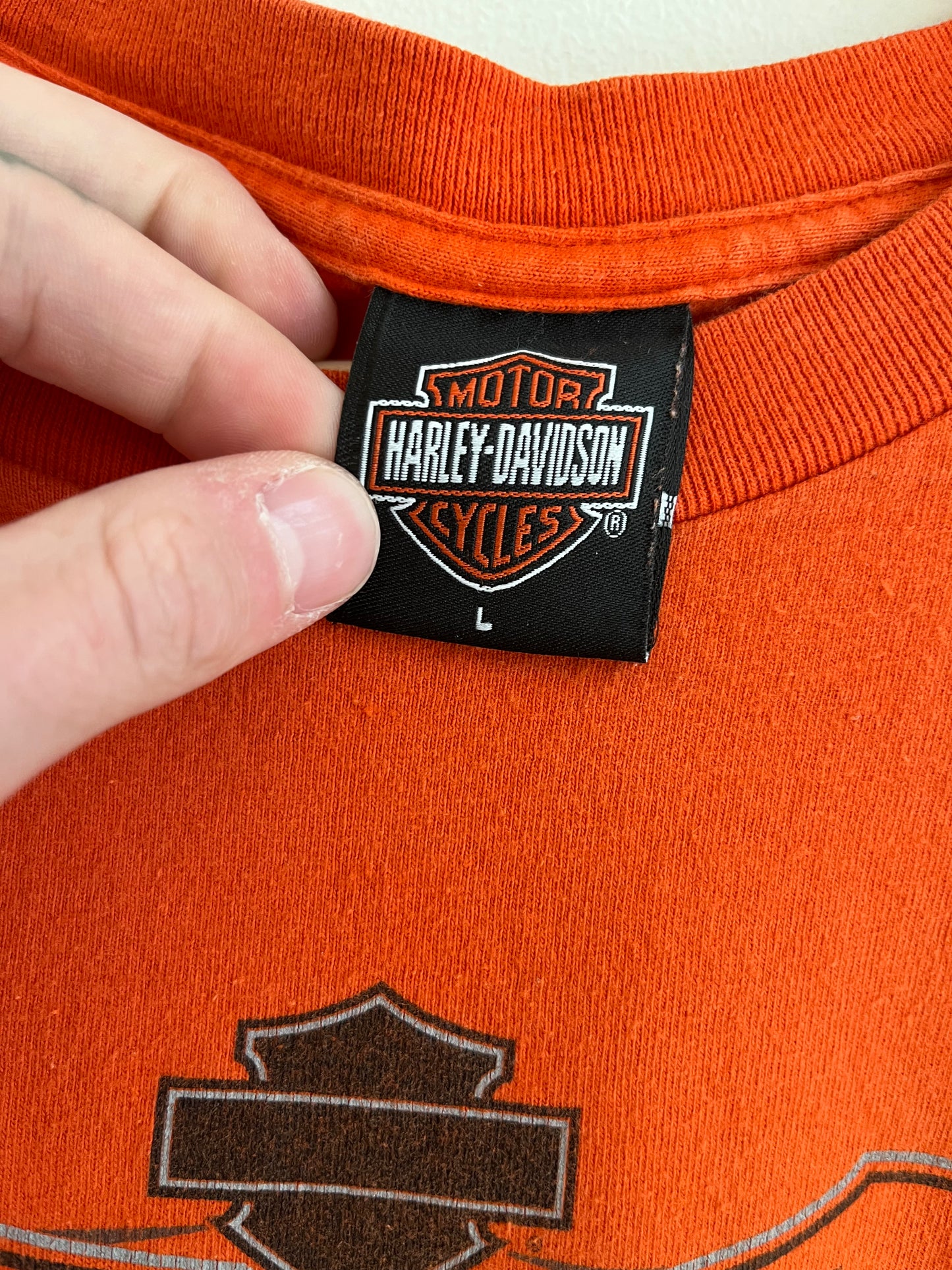2006 Harley Davidson Cropped & Sleeveless Orange Shirt (L)