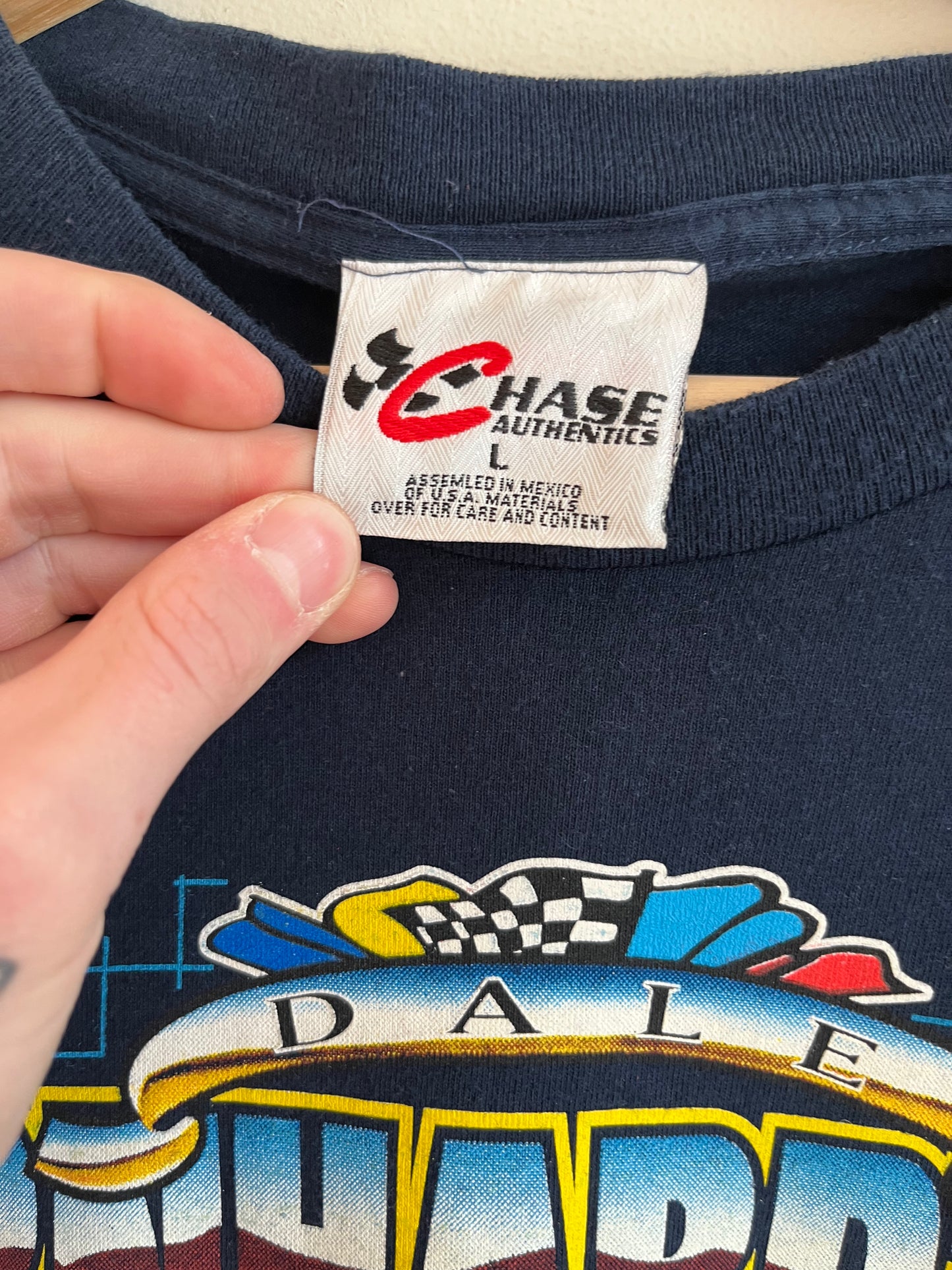 00s Nascar AC Delco Dale Jr Navy Tee (L)