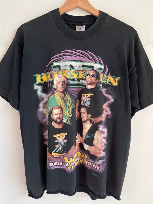 90s WCW Four Horseman Ric Flair Wrestling Cropped Tee (L)
