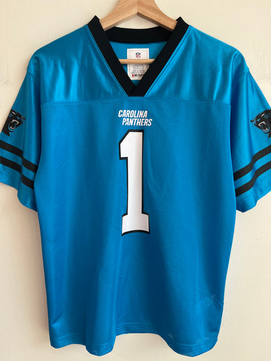 2010s Carolina Panthers Cam Newton Electric Blue Jersey (Youth L)