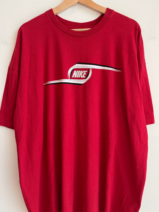 2000s Nike Center Swoosh Red Tee (XXL)