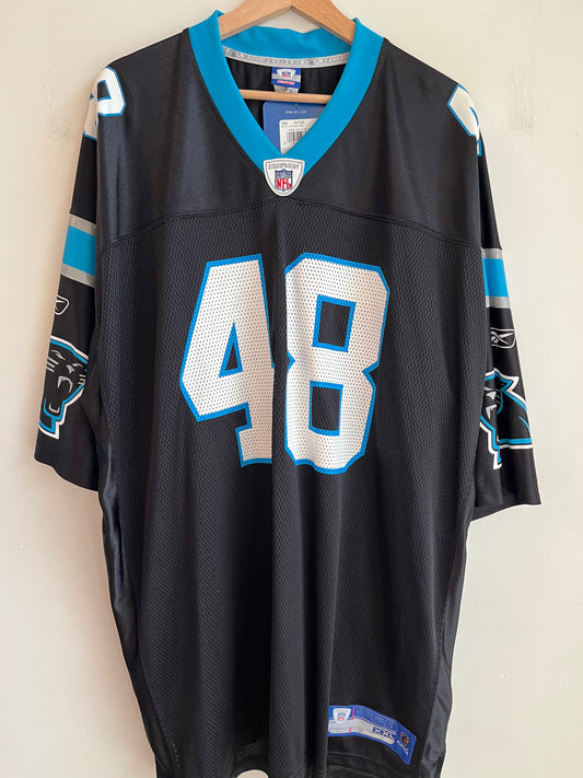 00s Carolina Panthers Stephen Davis #48 Reebok Home Jersey (XXL)