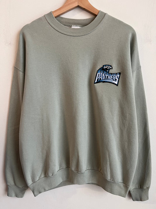 00s Carolina Panthers Embroidered Seafoam Patched Crewneck (L)