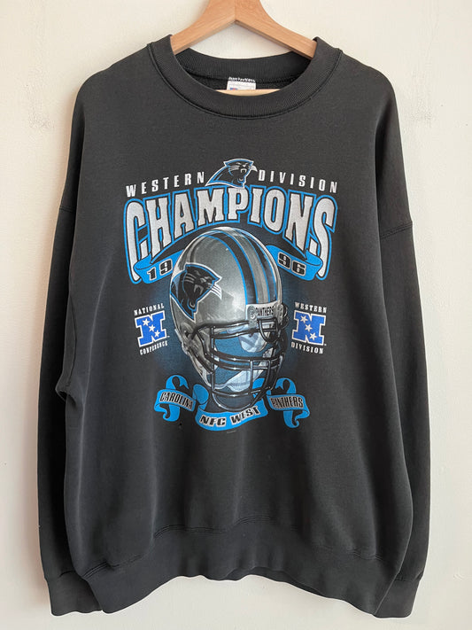 1996 Carolina Panthers Western Division Helmet Pro Player Crewneck (XXL)