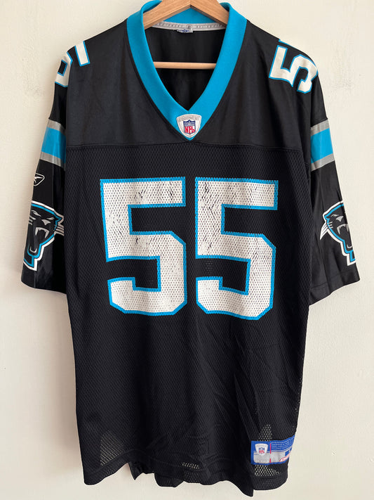 00s Carolina Panthers Dan Morgan Cracked Reebok Home Jersey (L)