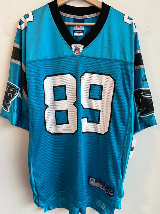 00s Carolina Panthers Steve Smith Electric Blue Jersey (M)