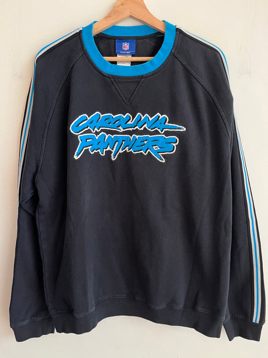 2000s Carolina Panthers Reebok Cat Scratch Spell Out Crewneck (M)
