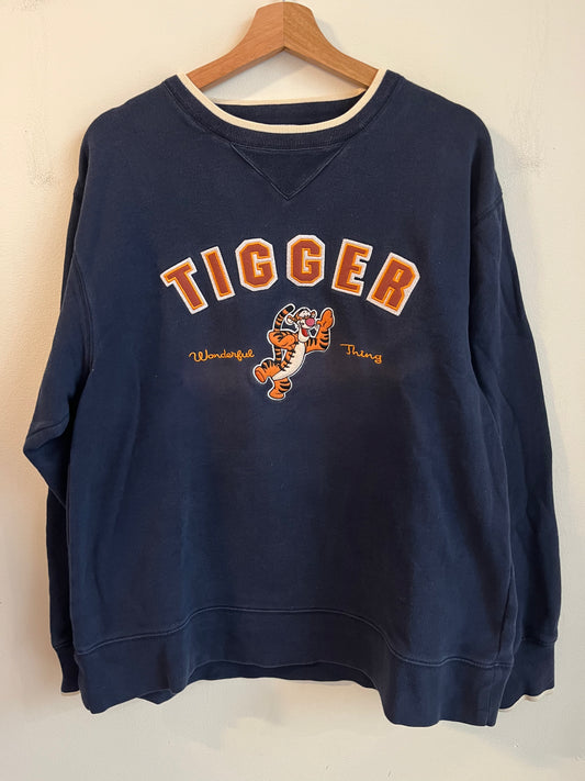 00s Disney Tigger Embroidered Navy Crewneck (M)