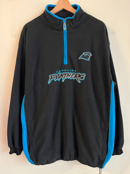 2004 Carolina Panthers Cat Scratch Fleece 1/4th Zip Sweater (XL)