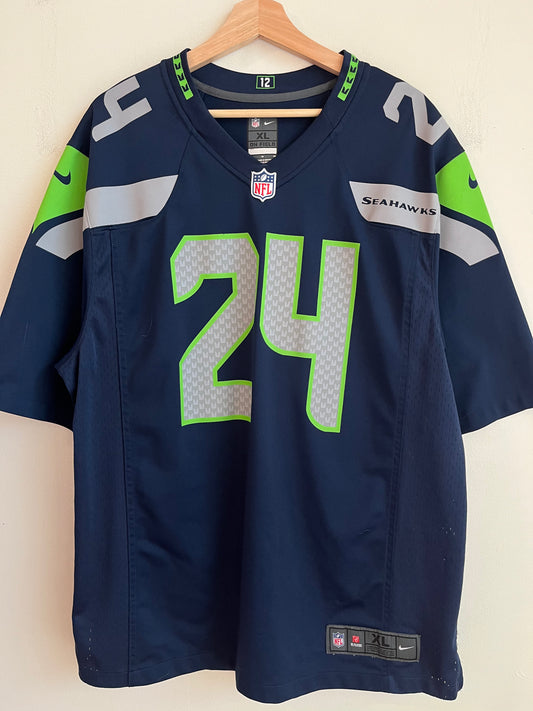 2013 Seattle Seahawks Marshawn Lynch Home Nike Jersey (XL)