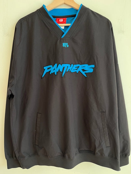 00s Carolina Panthers Black Cat Scratch Windbreaker (L)