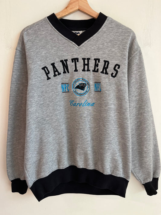 90s Carolina Panthers Lee V Neck Crewneck (M)