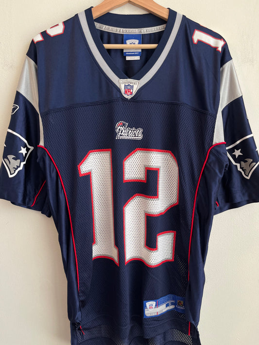 00s New England Patriots Tom Brady Reebok Home Jersey (S)