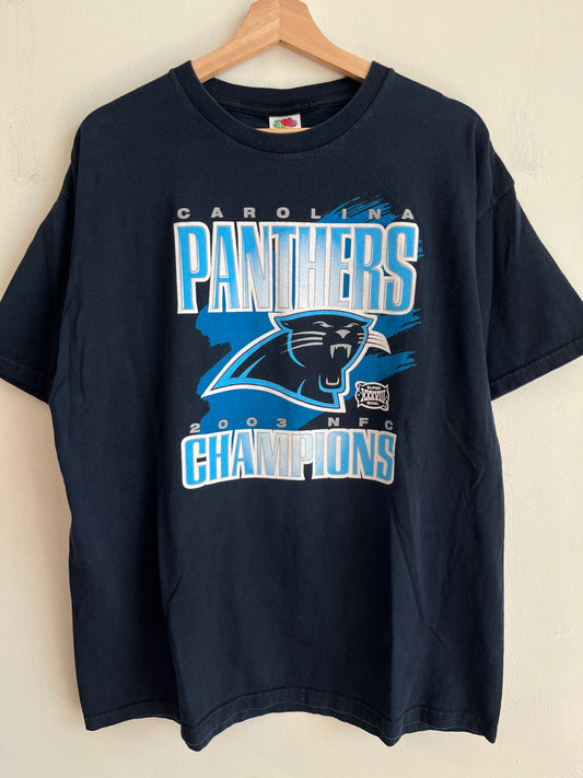 2003 Carolina Panthers Black NFC Champions Tee (XL)