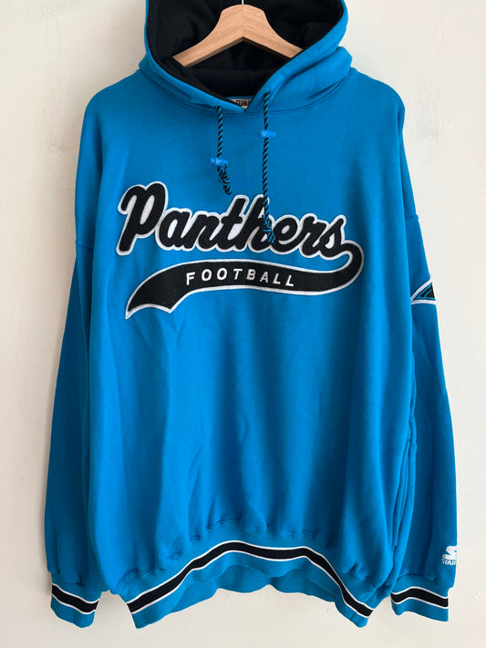 90s Carolina Panthers Football Blue Starter Tail Swoop Hoodie (XXL)