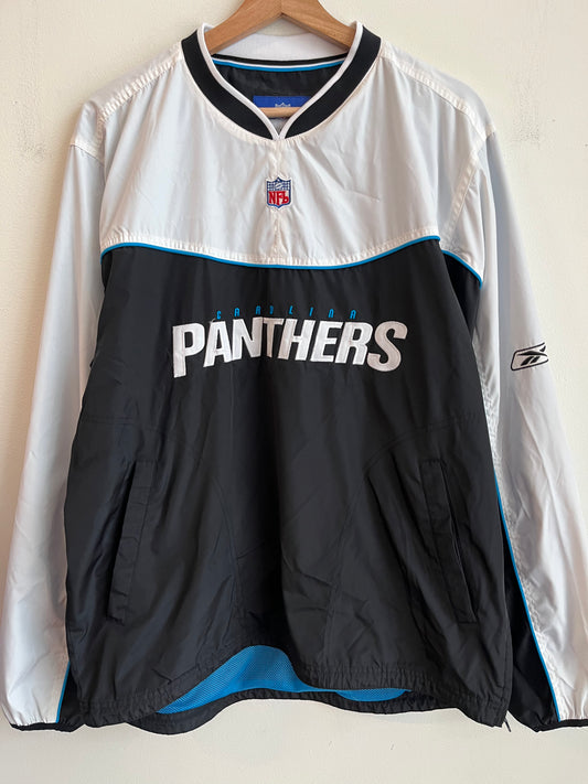 00s Carolina Panthers Reebok White/Black Windbreaker (M)