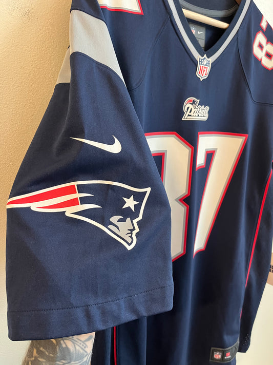 00s New England Patriots Rob Gronkowski Nike Home Jersey (XL)