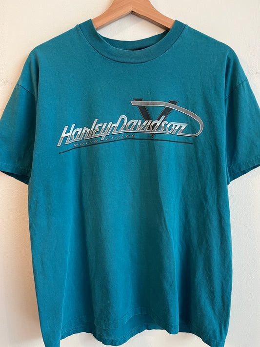 90s Harley Davidson Twin Cities Teal Tee (L)
