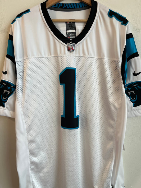 2010s Carolina Panthers Cam Newton Nike Away Stitch Jersey (XL)