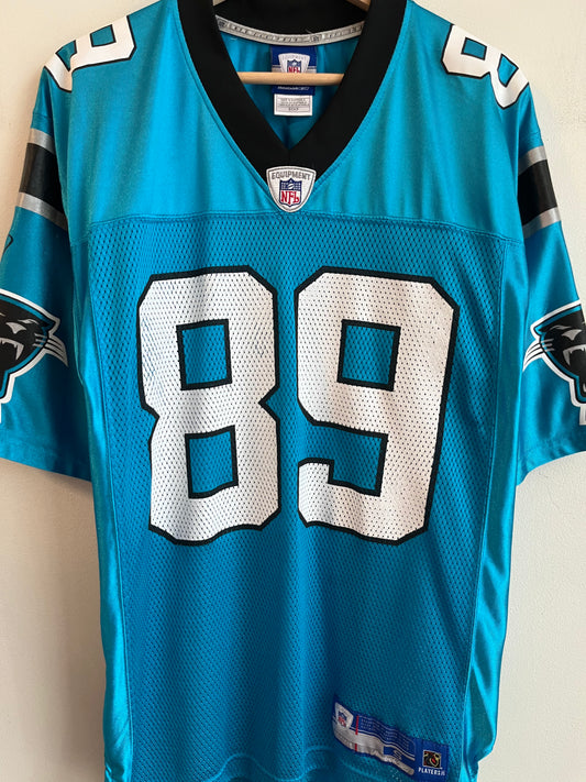 00s Carolina Panthers Steve Smith Blue Reebok Jersey (S)