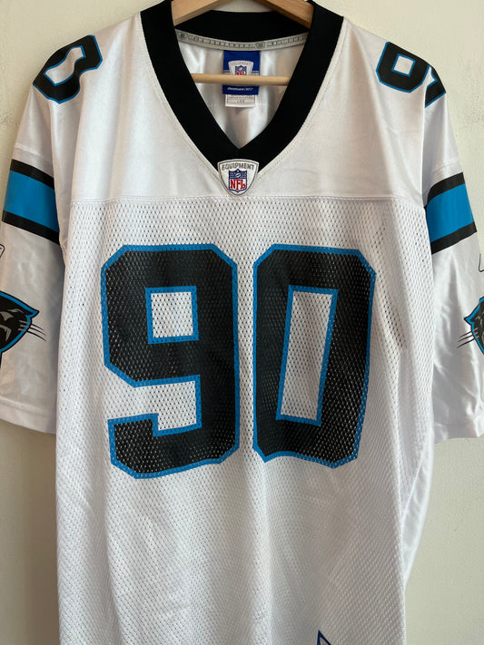 00s Carolina Panthers Julius Peppers Reebok Away Jersey (L)