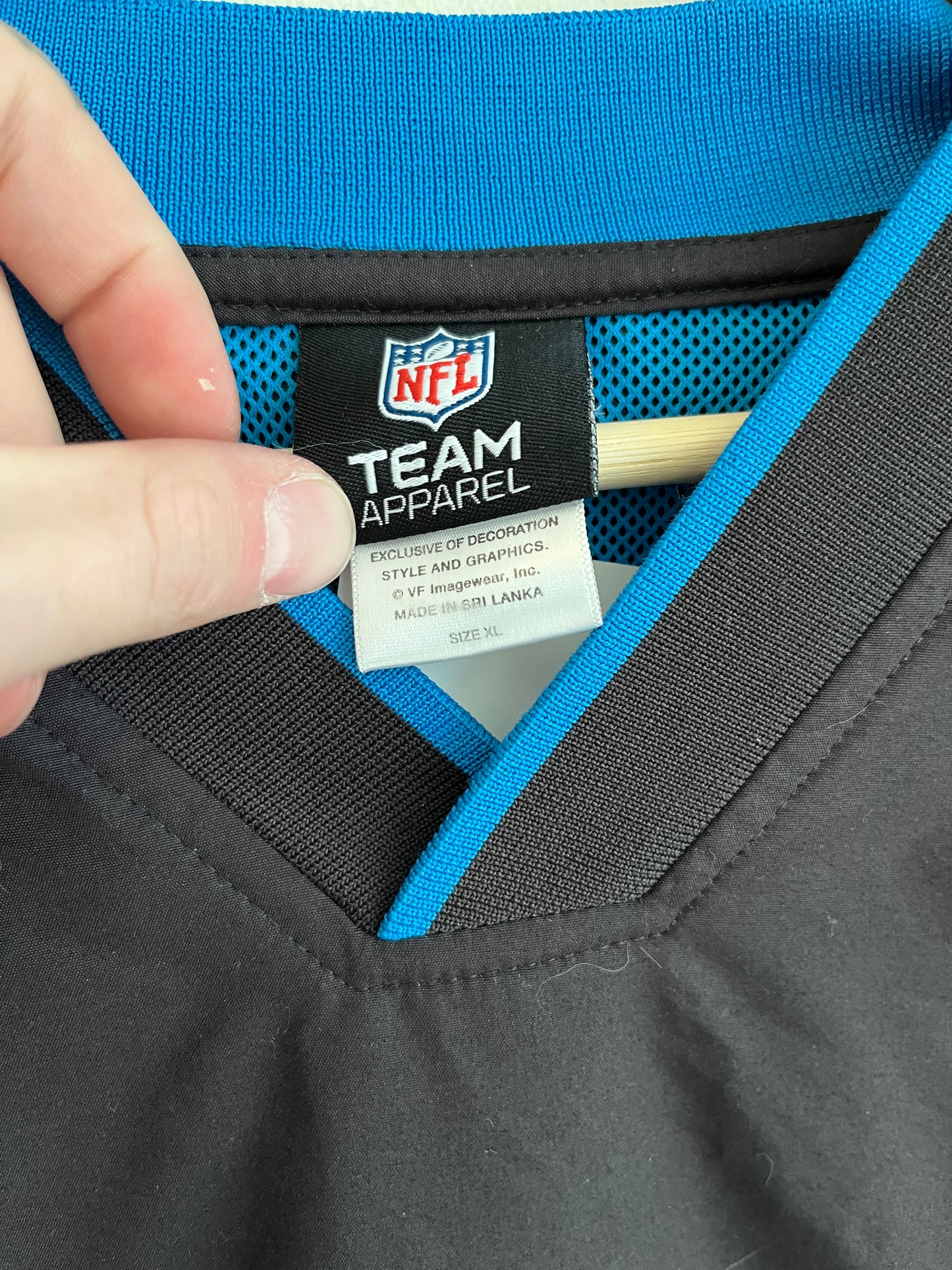 2008 Carolina Panthers Big Logo Black Windbreaker (XL)