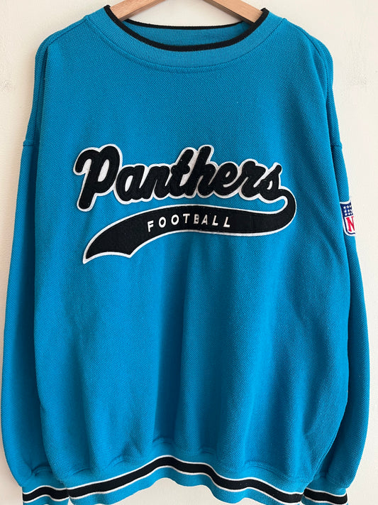 90s Carolina Panthers Starter Embroidered Blue Tail Swoop Crewneck (XL)